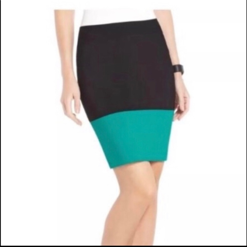BCBGMAXAZRIA "Scarlett" Skirt Teal/Black